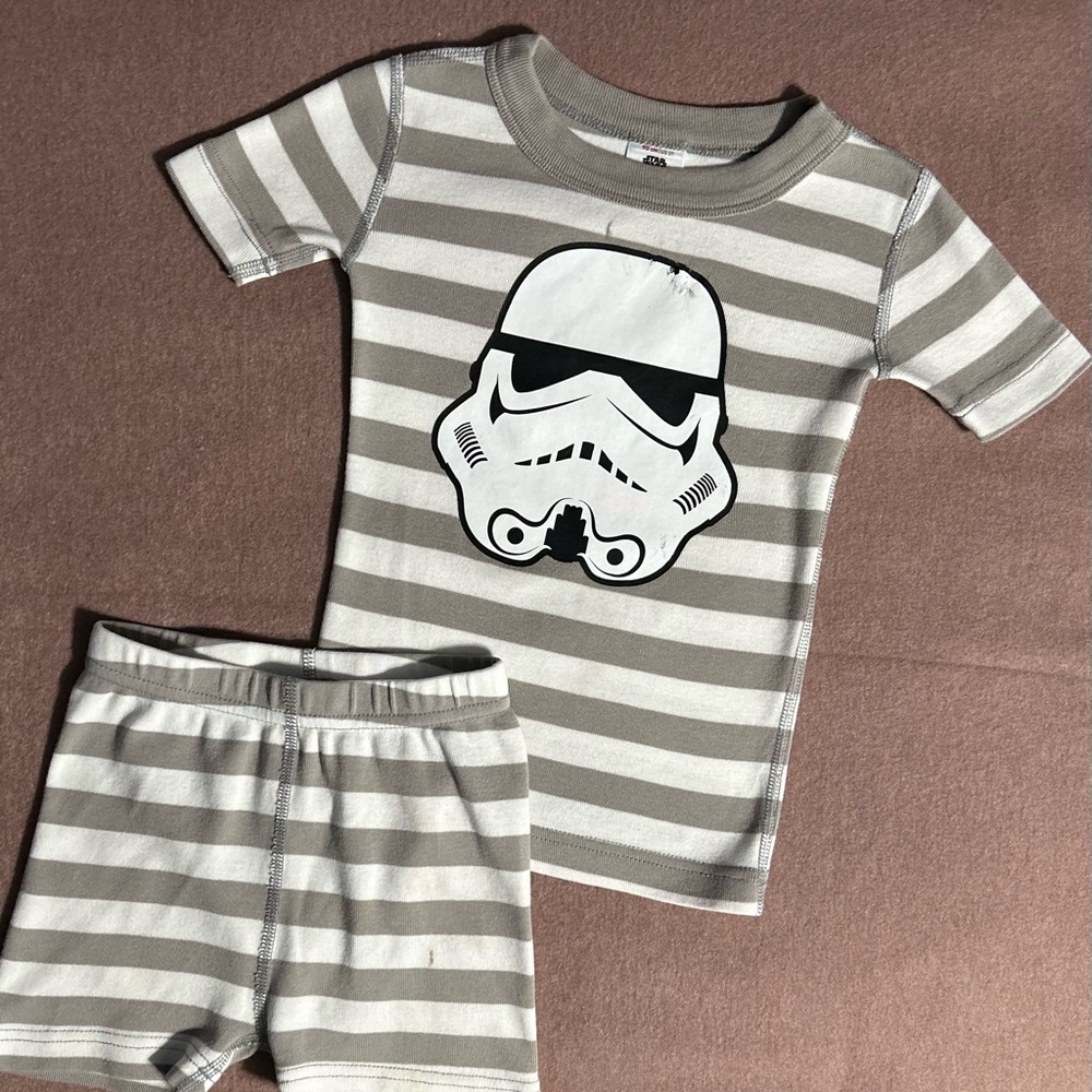Hanna Andersson Short John Star Wars Storm Trooper Pajama Set